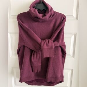 ATHLETA Purple Cowl Neck Sweatshirt with Relaxed Fit